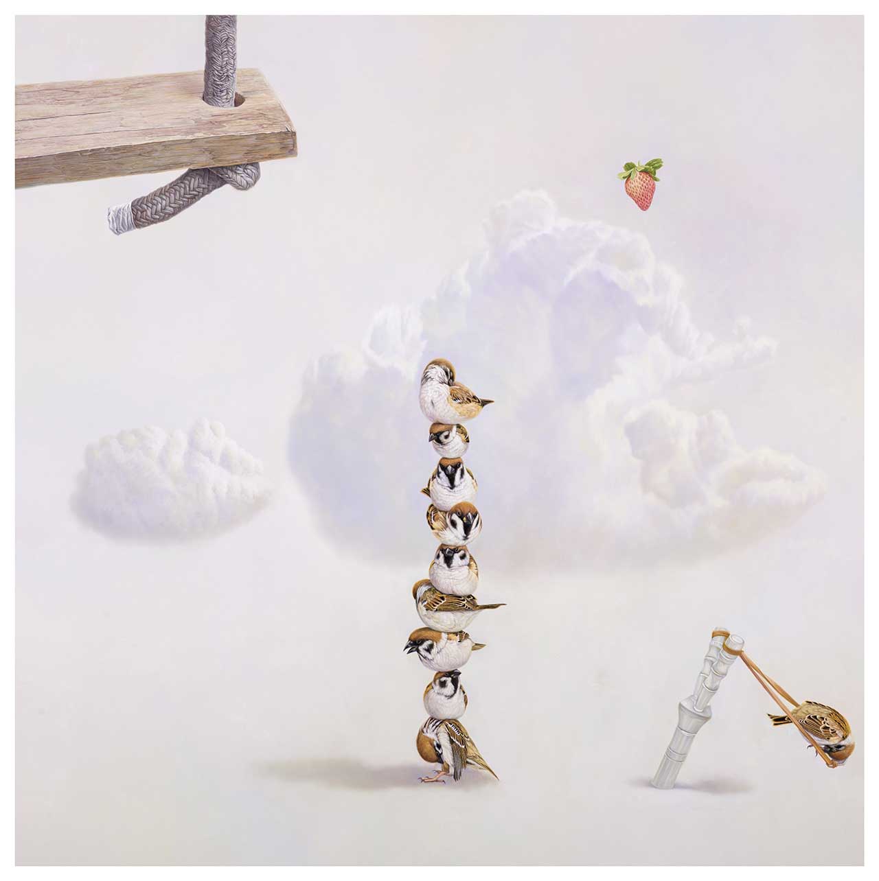 黄颐胜 堆砌的梦想 油彩画布 100x100cm