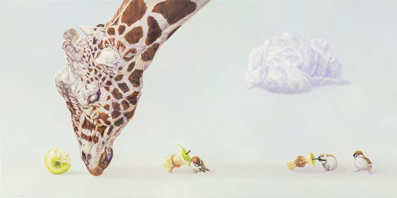 黄颐胜 缪思的传承 油彩画布 65x130cm
