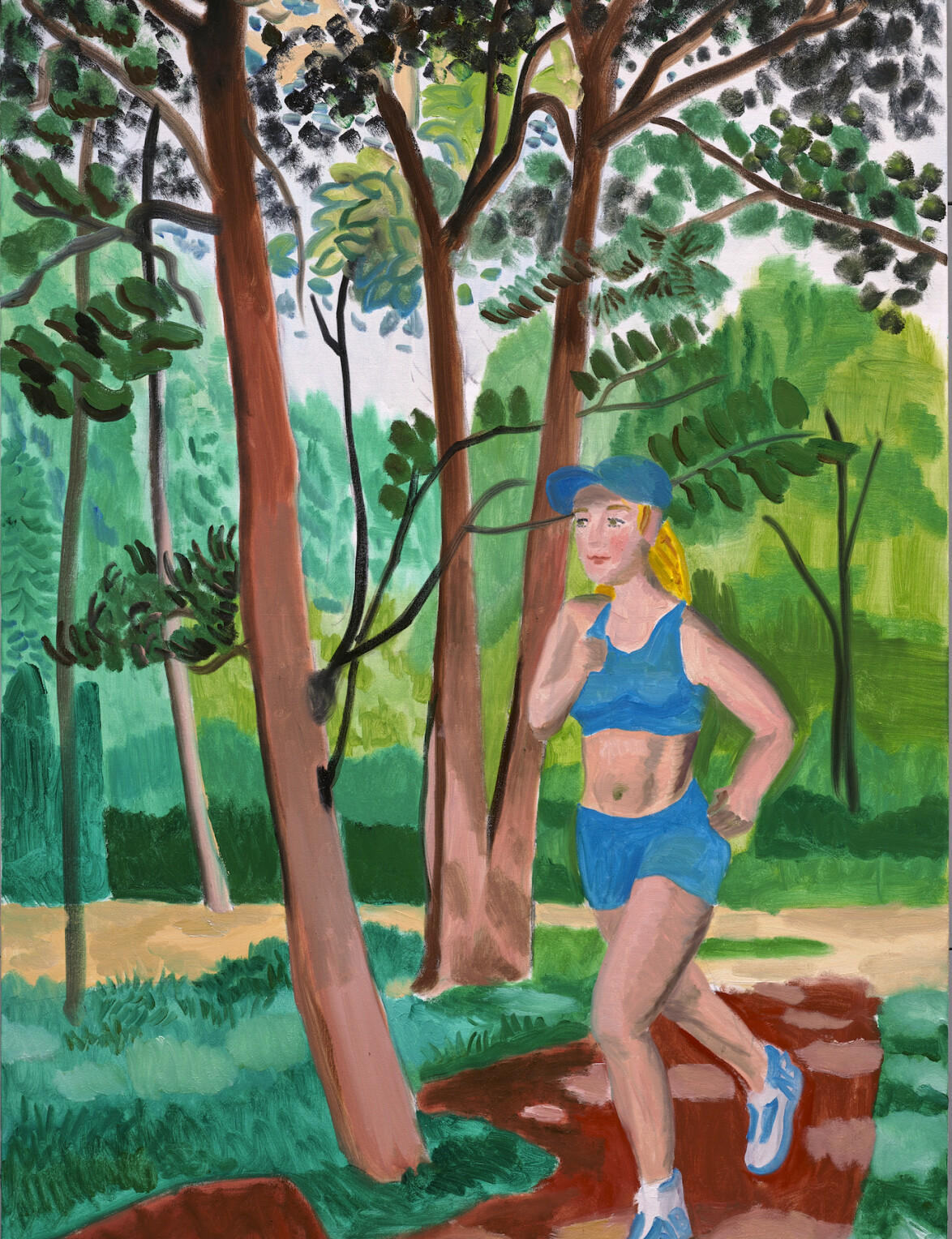杨立_漫步系列-在马谛斯的森林裡慢跑_2022_油彩、画布_194×130cm