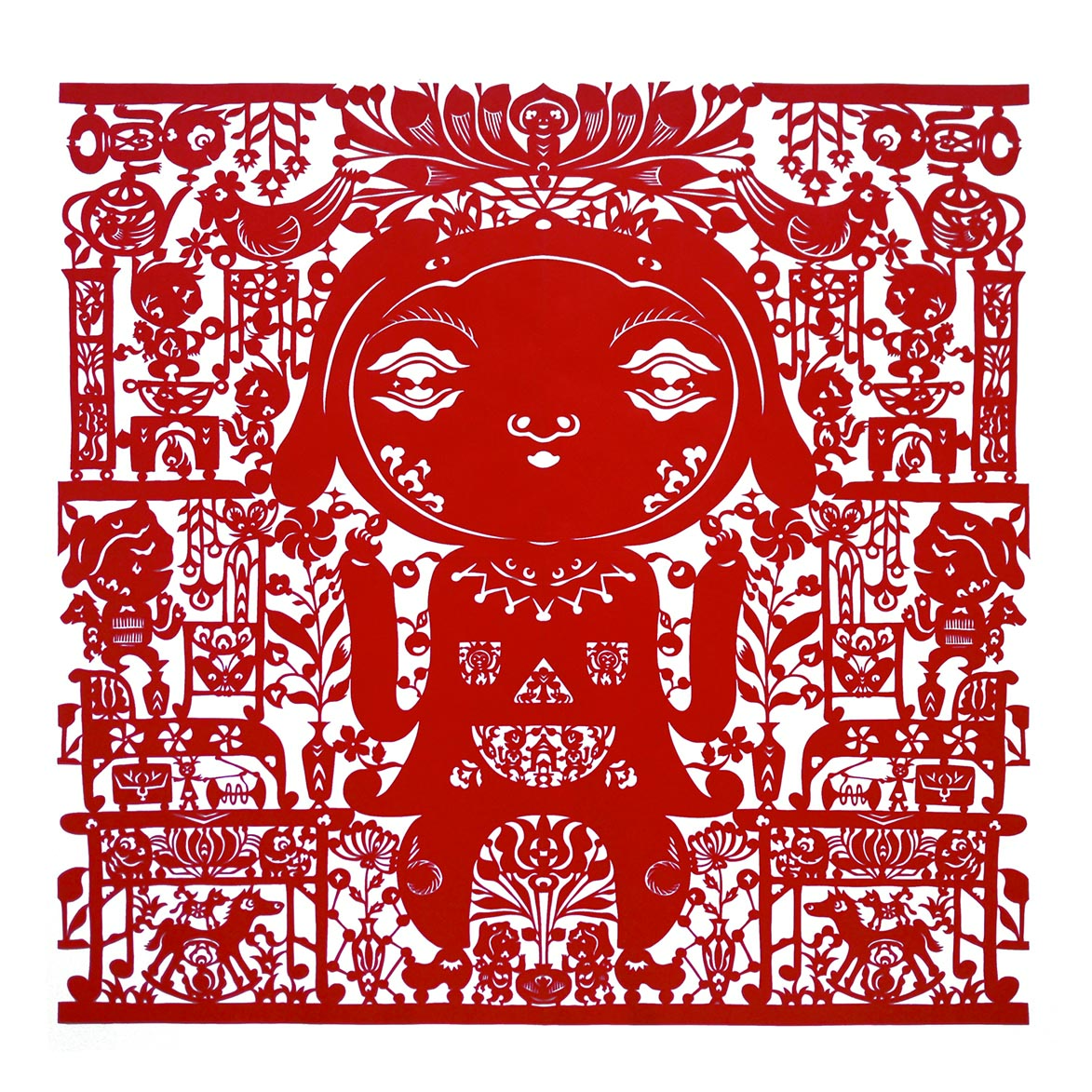 The Kingdom Full of Furniture and Toy Thin and Tough Red Silk Fabric 120x120cm