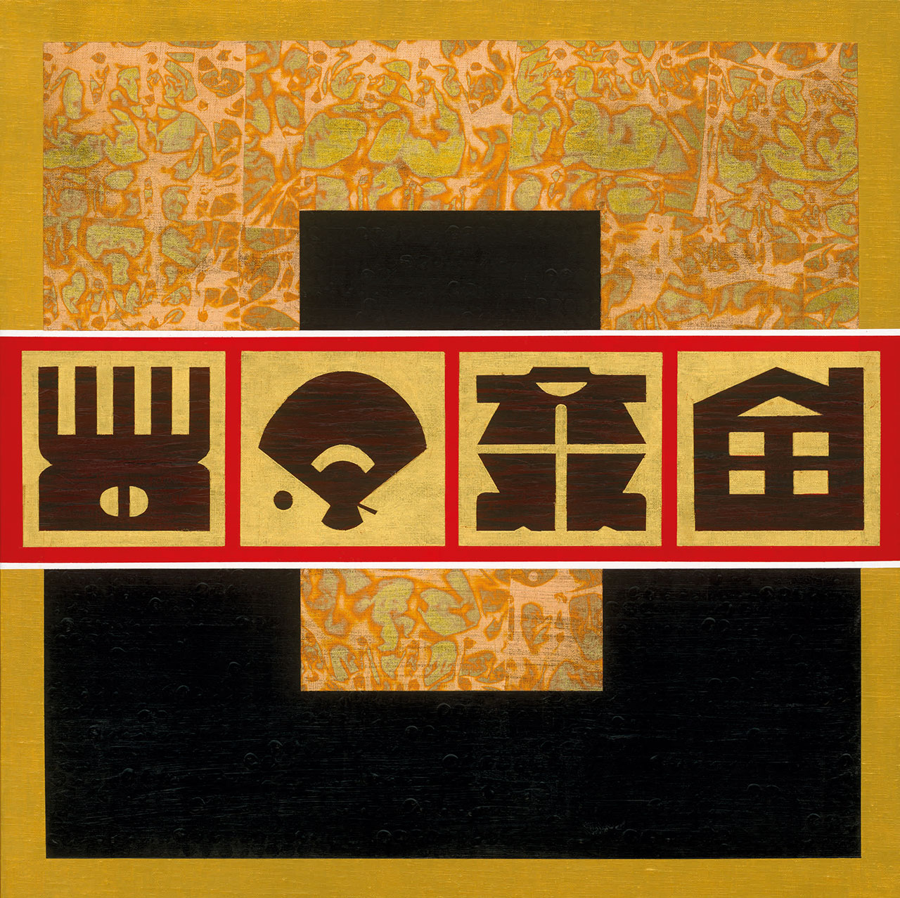 Oriental Festival-B Acrylic and gold leaf on canvas 60x60cm