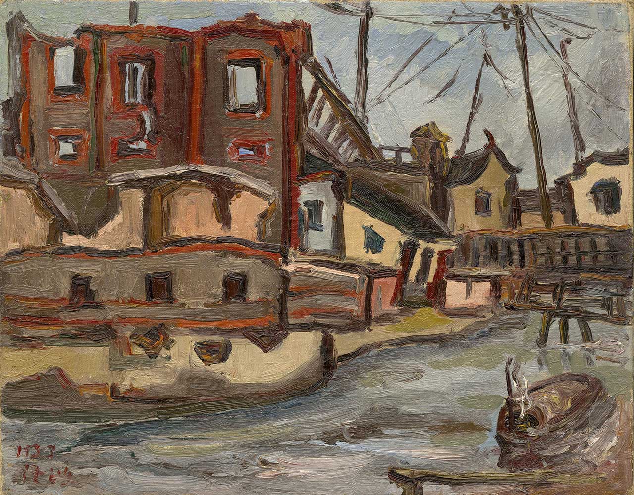 Postwar Oil on canvas 31.5x39.5cm