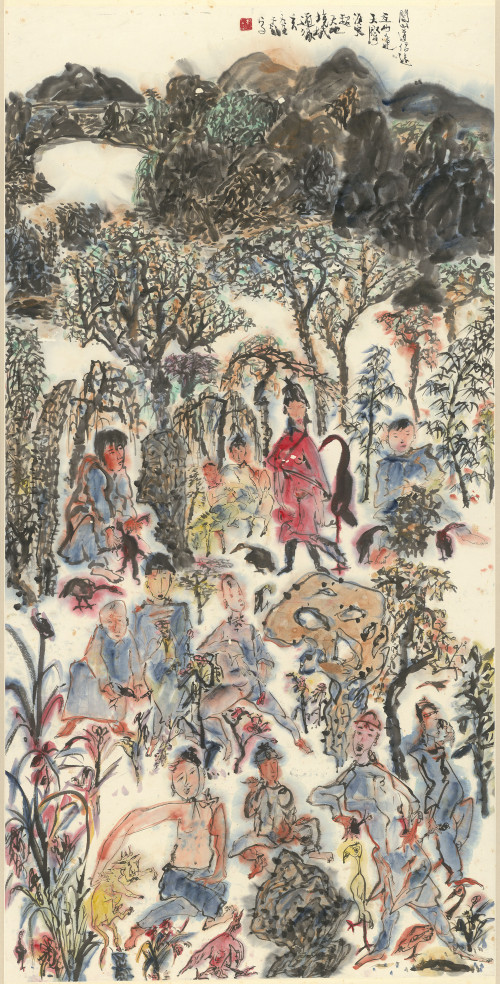 004_關山道侶遠, 水墨、紙本, 137x69.1cm, 1993