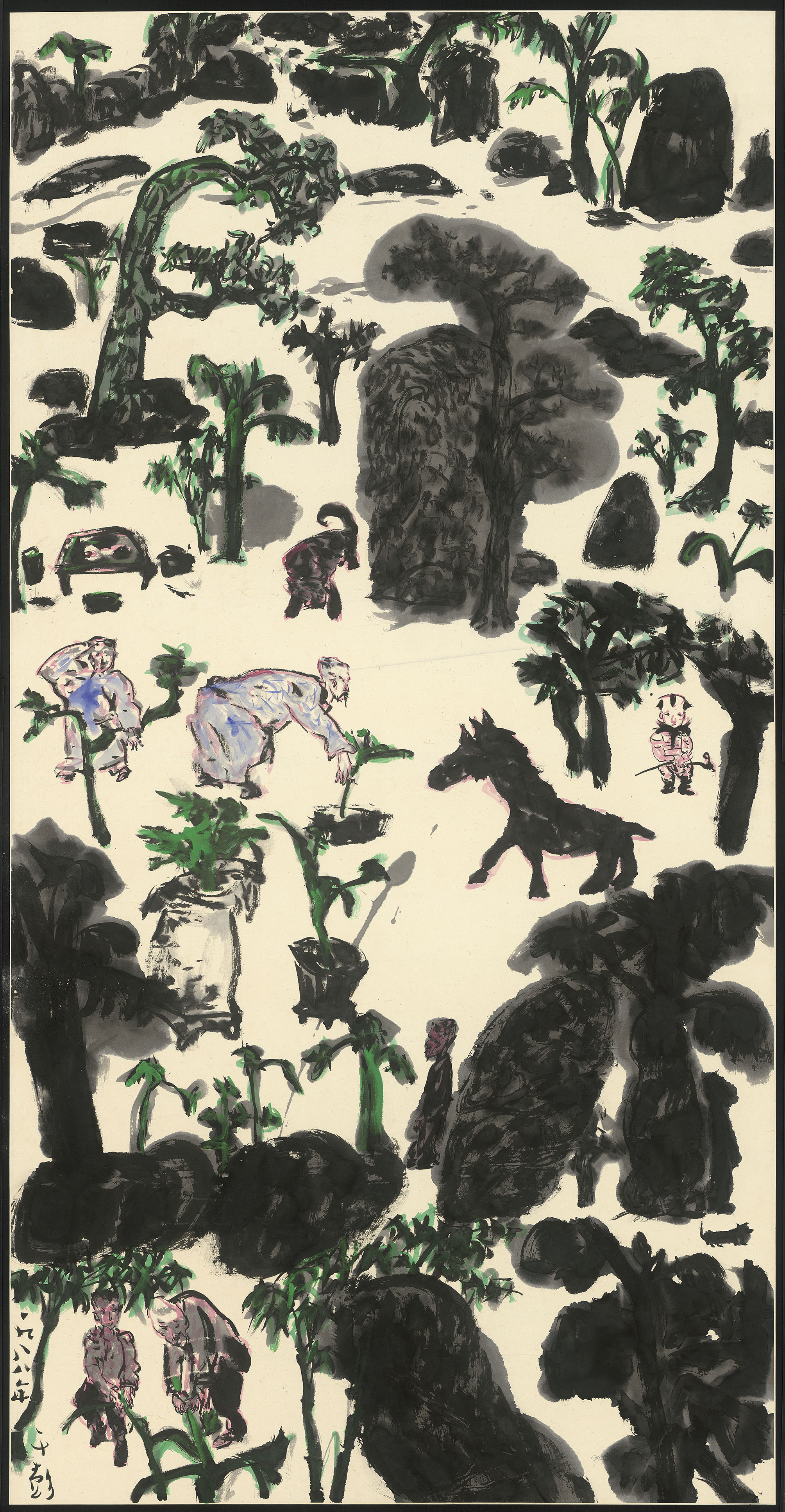 07_人物・樹石・怪獸,134.6x68.9cm(10.3才), 1988