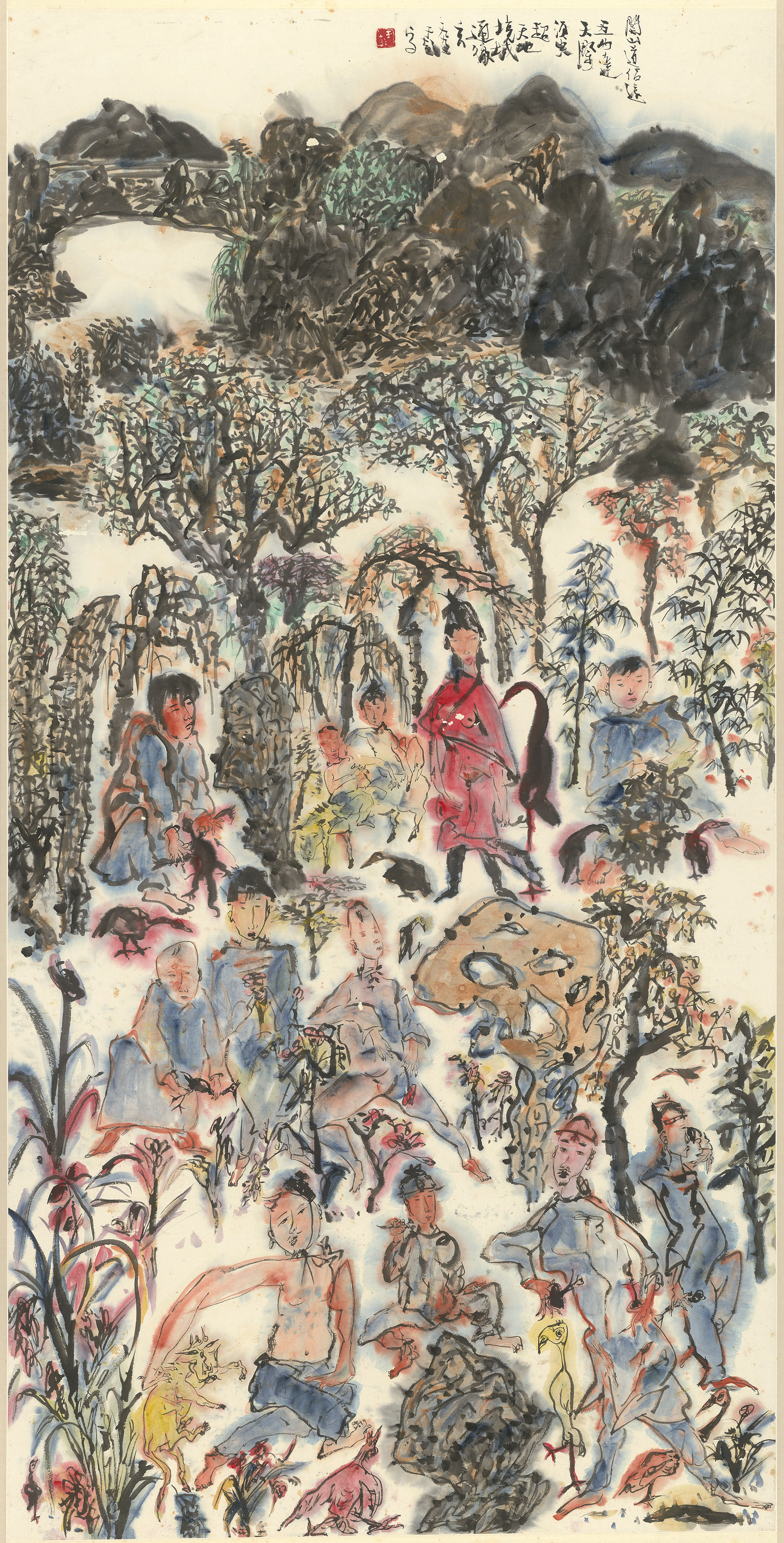 10_關山道侶遠, 水墨、紙本, 137x69.1cm, 1993