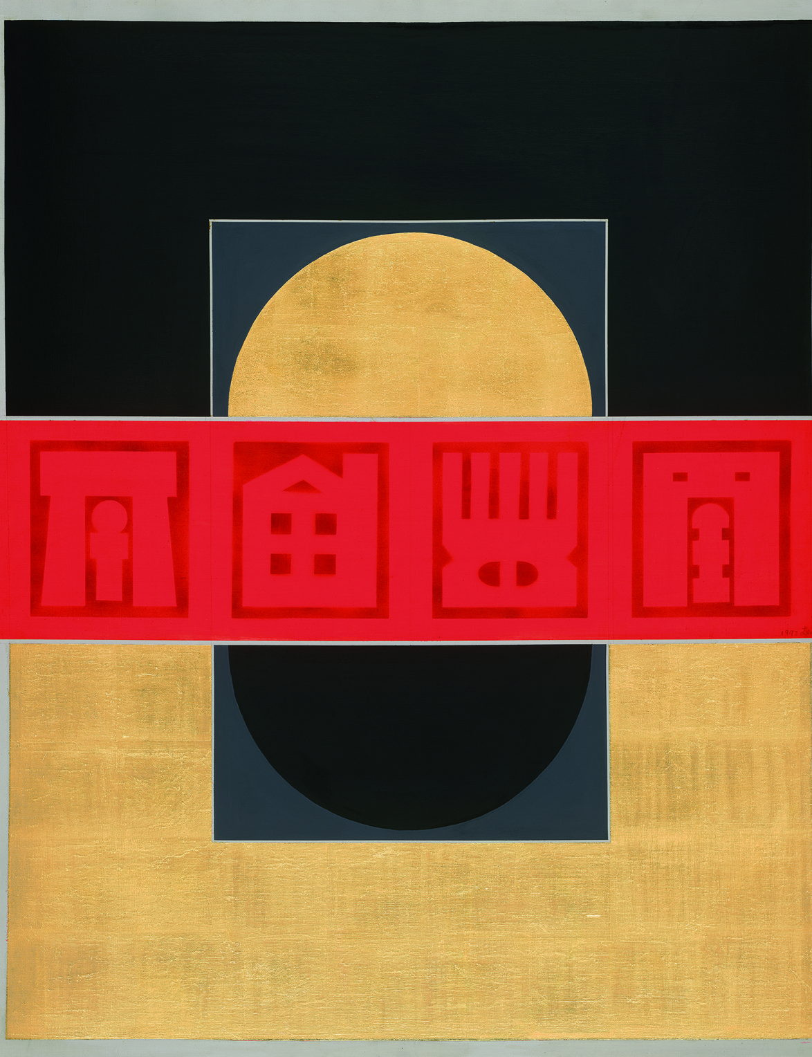 19.廖修平_節日_1972_油彩、金箔、畫布_156×128cm_小