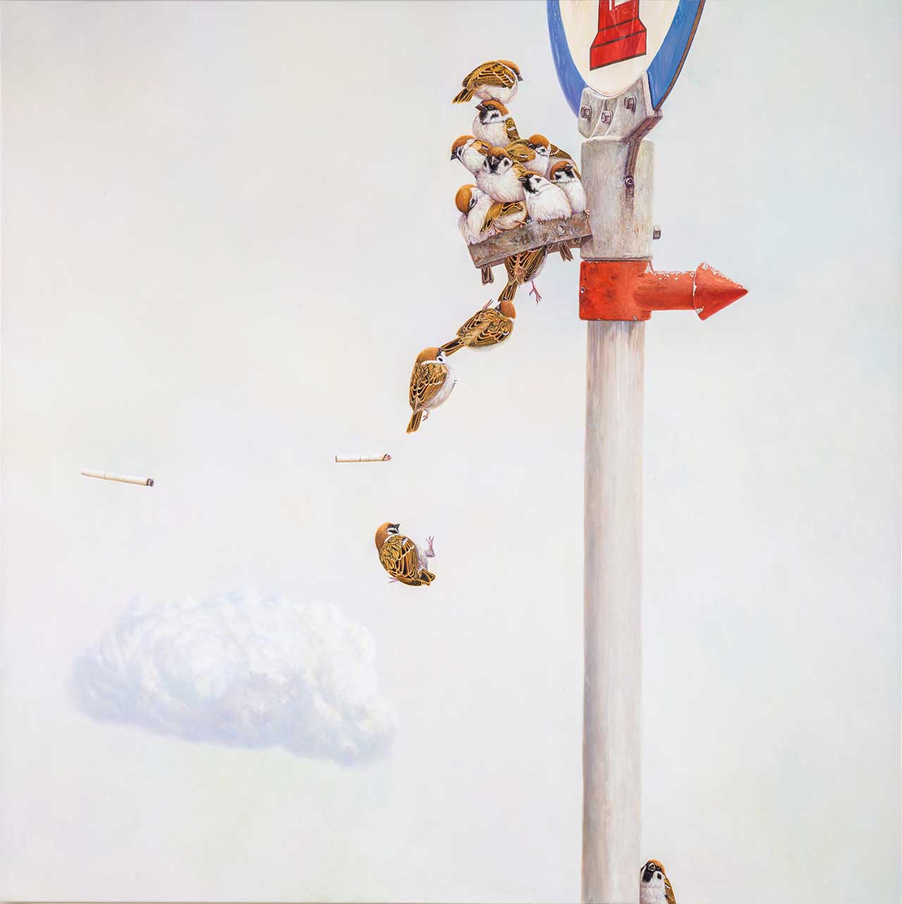 黃頤勝 背後的曙光 油彩畫布 100x100cm