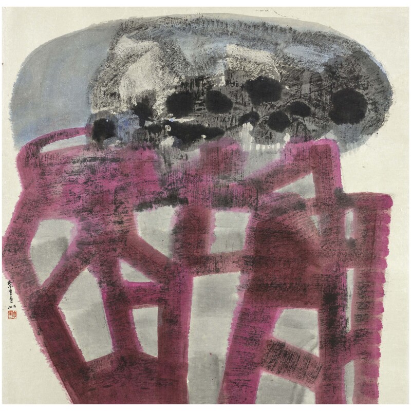李重重_時空聚會_2015_水墨設色、紙本_92×94.5cm（9.7才）