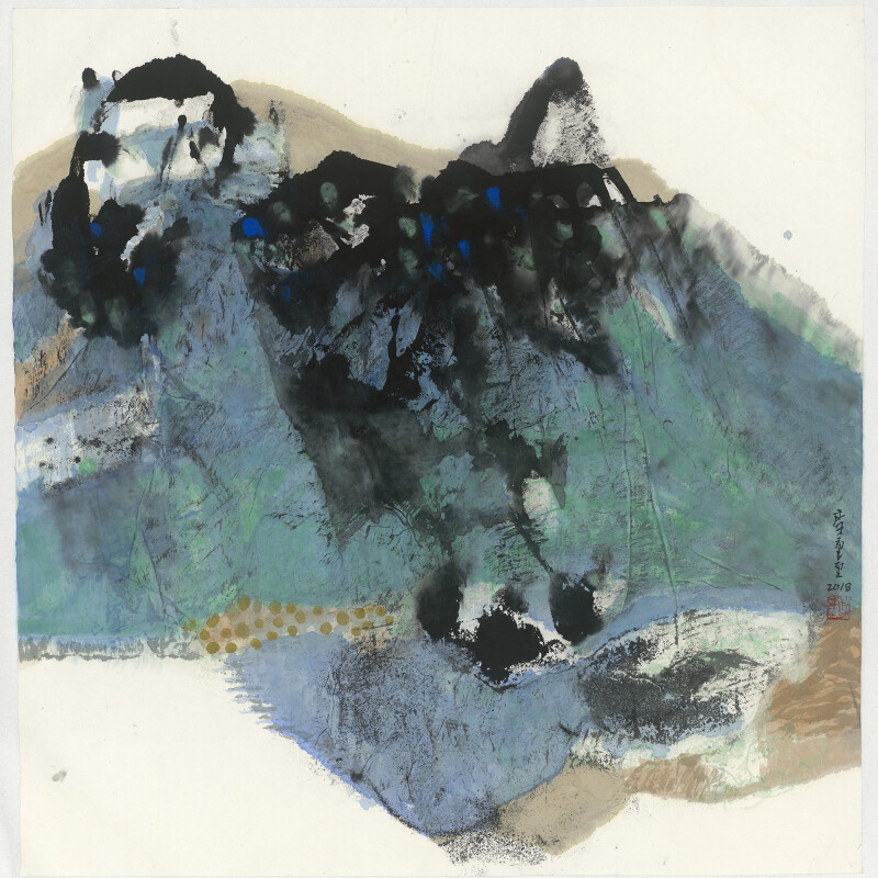 李重重_走進自然_2018_水墨設色、紙本_70.1×68.7cm（5.4才）