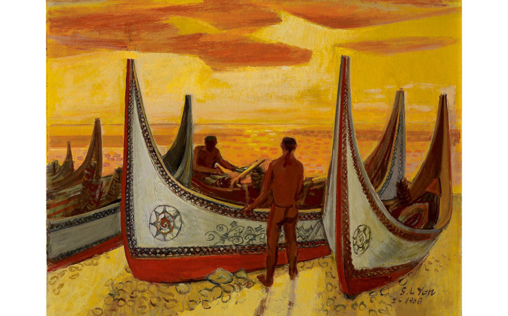 顏水龍
蘭嶼
1968
油彩畫布
72.5×91cm

 