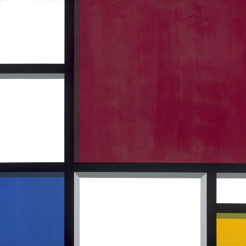 具俊曄_Mondrian 2023_壓克力顏料、膠帶、壓克力板、畫布_119.8×119.8cm