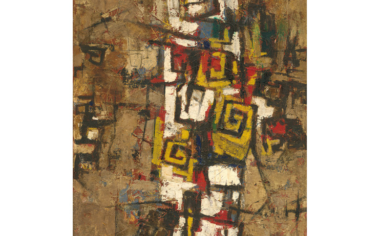廖修平Liao Shiou-Ping_作品A Work A_油彩、畫布Oil on canvas_1962