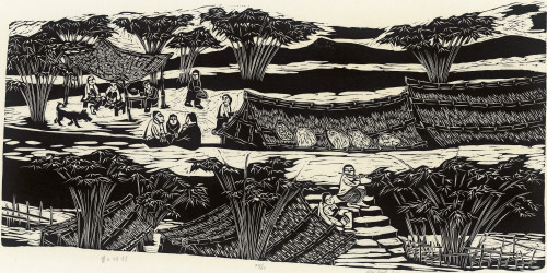 朱為白_夏日竹村_1978_45×95cm_小