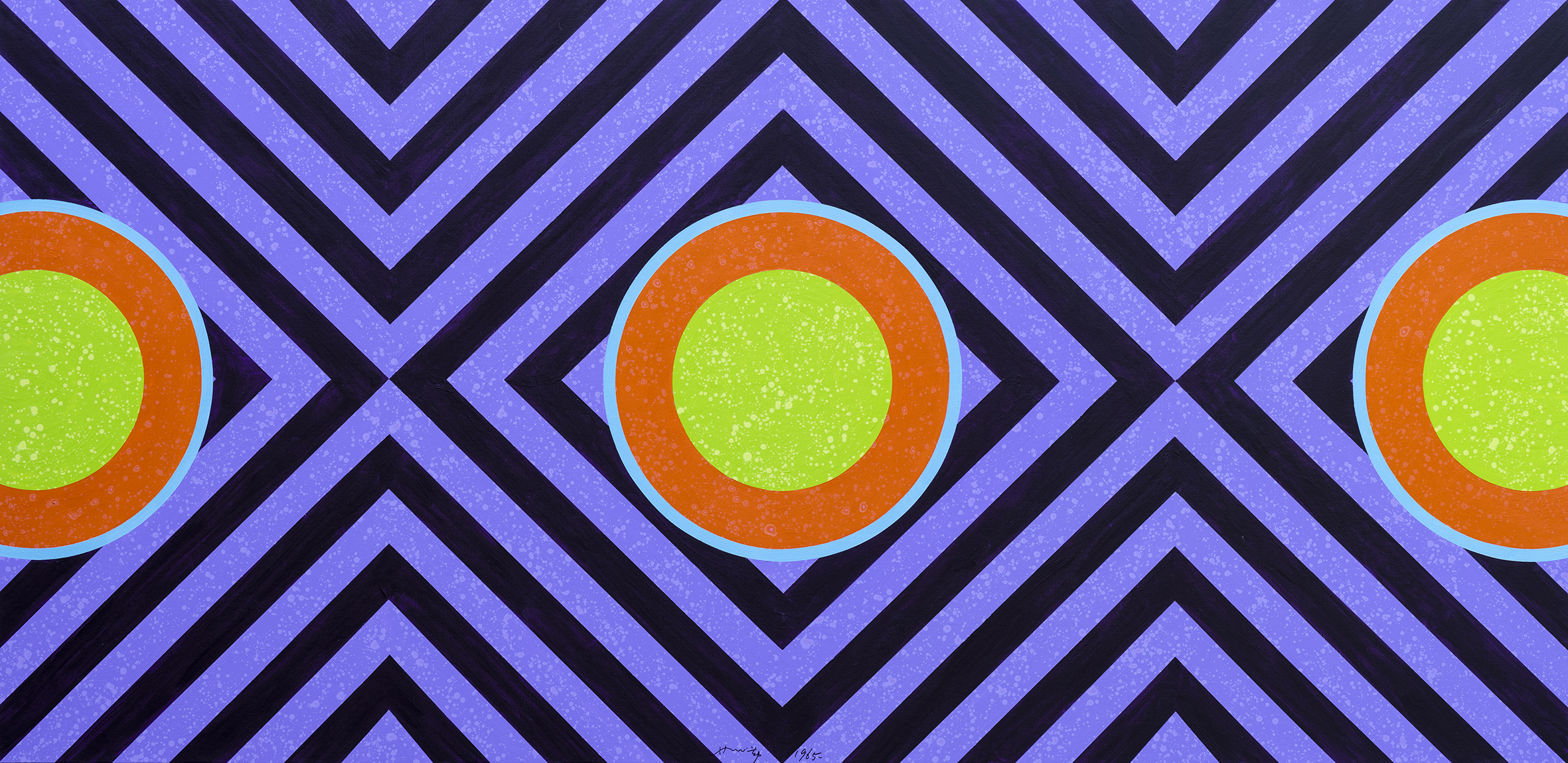 蕭勤_能量憾動_1965_布上壓克力_140x290cm_小