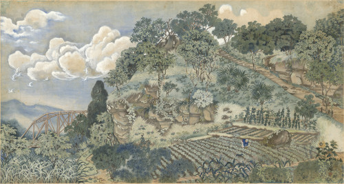 郭雪湖_圓山附近（色稿）_1929_彩墨、紙_96×179cm_小