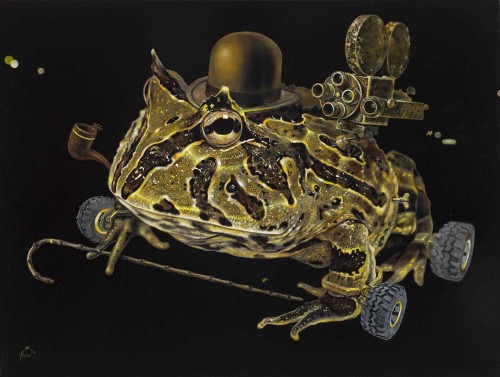 人生角斗士－蛙蛙摩登 油彩画布 55x73cm