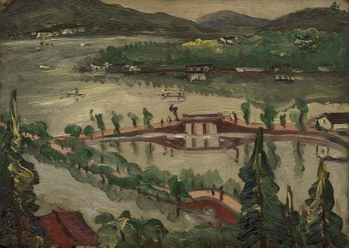 陈澄波 
湖与舟
 1930
木板油彩 
24×33cm (4F)

 