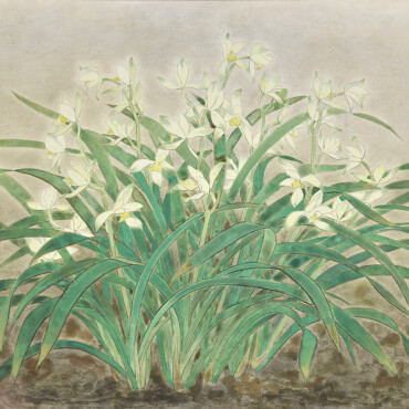 陳進_素心蘭_膠彩紙本_38x55cm(10P)_小