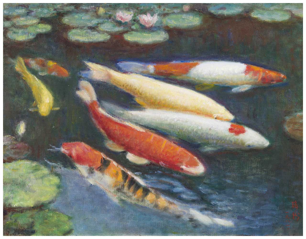 Koi Fish 油彩畫布 10F