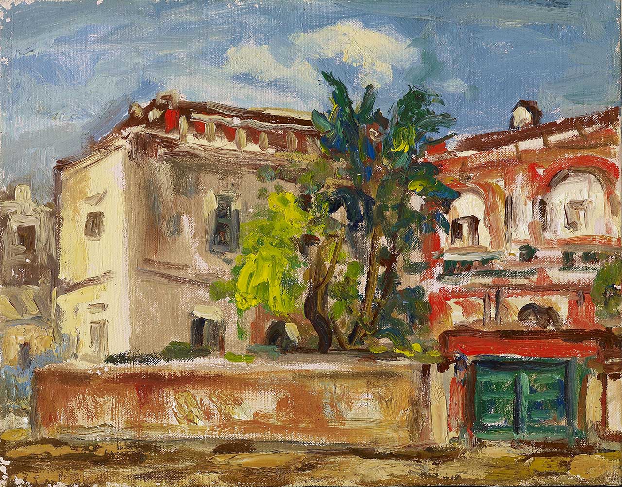 Red Mansion Oil on canvas 27.8x35.5 cm
