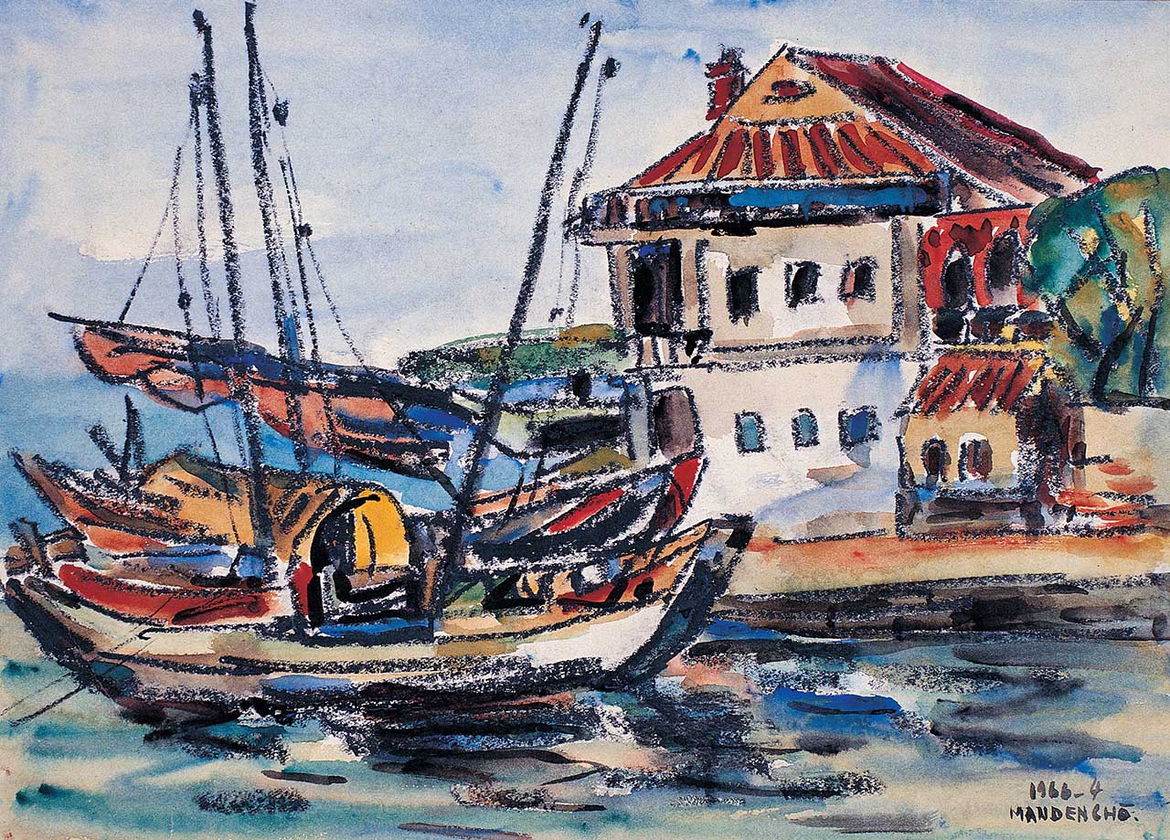 Tamsui Junk Boat Watercolor on paper 5F