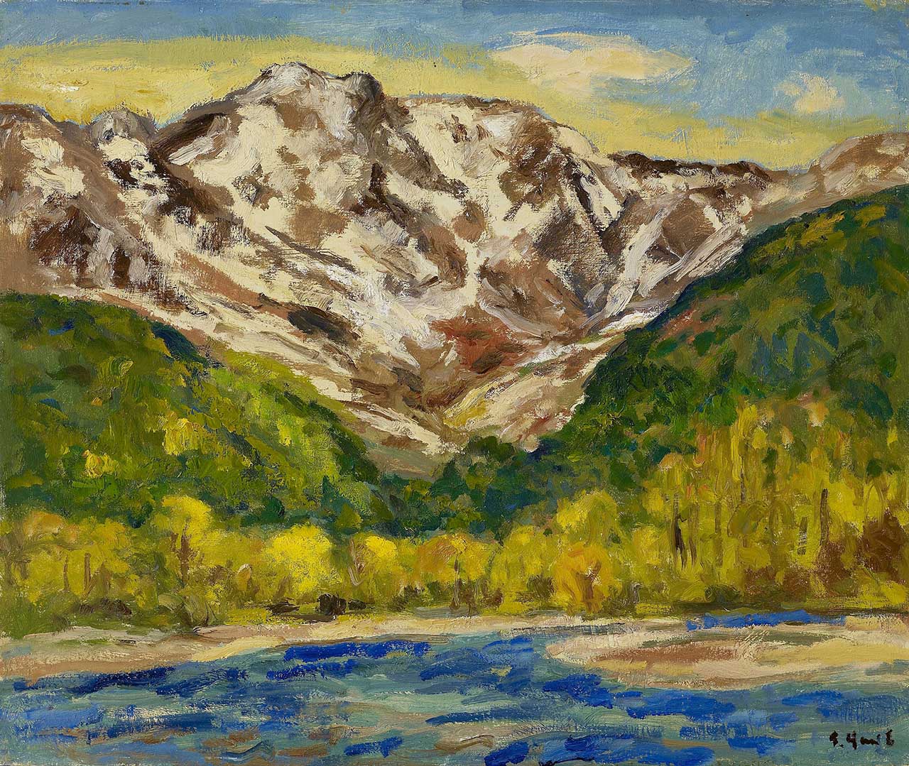 Snowy Mountain (Foothill of White Horse Mountain) Oil on canvas 60.7x72.5 cm