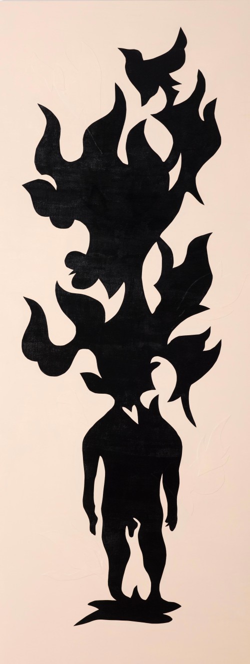 Jam Wu
Black Paper Cut-Outs No.1 – Canvas Collection
2015
Arcrylic and canvas cut-outs on canvas
220×85cm

 