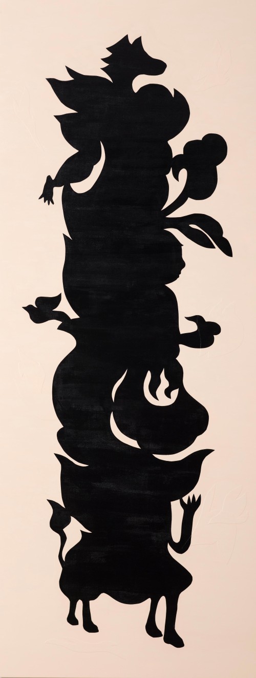 Jam Wu
Black Paper Cut-Outs No.4 – Canvas Collection
2015
Arcrylic and canvas cut-outs on canvas
220×85cm

 