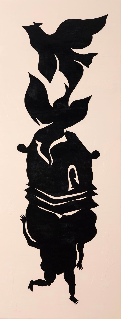 Jam Wu
Black Paper Cut-Outs No.5 – Canvas Collection
2015
Arcrylic and canvas cut-outs on canvas
220×85cm

 