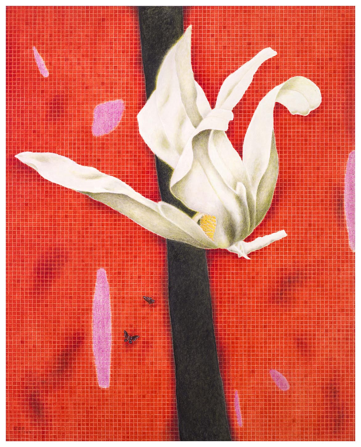金芬華 木蘭花開-紅 油彩畫布 162x130cm