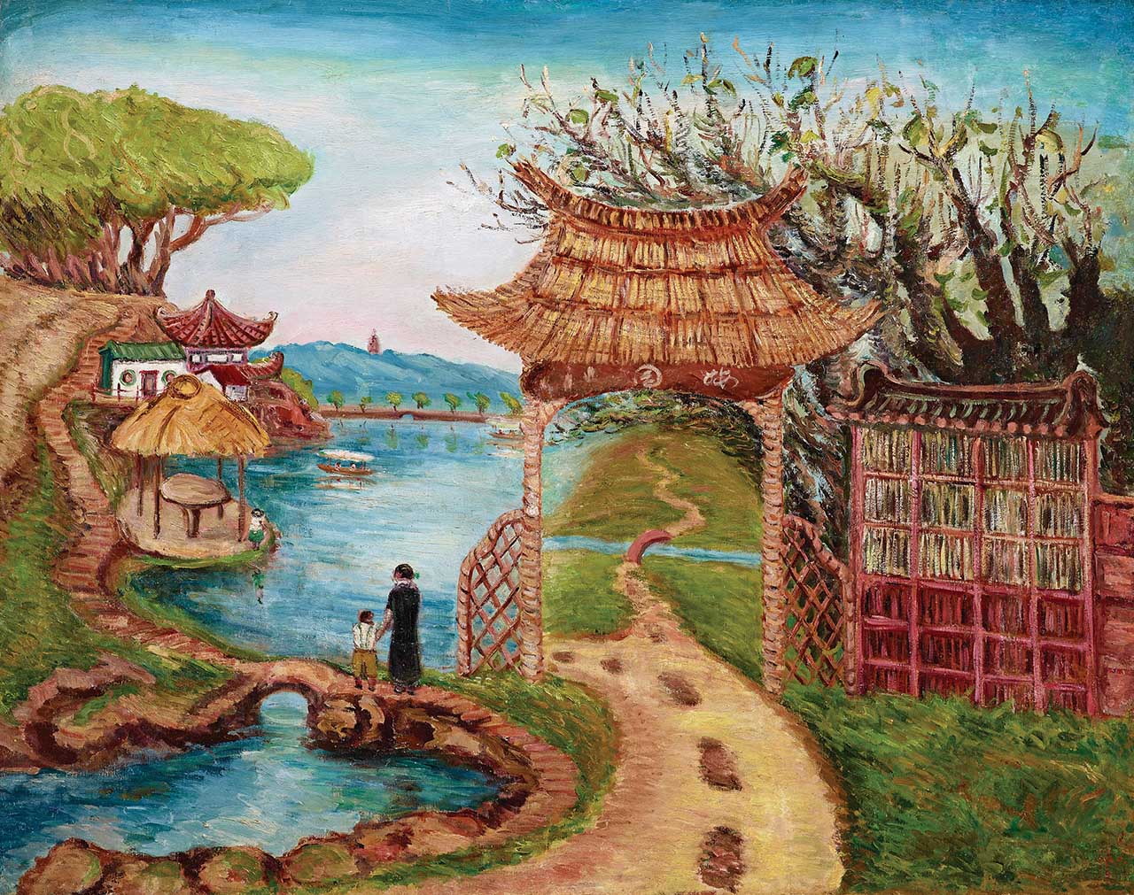 陳澄波 梅園-上海時期 油彩畫布 91x116.5cm